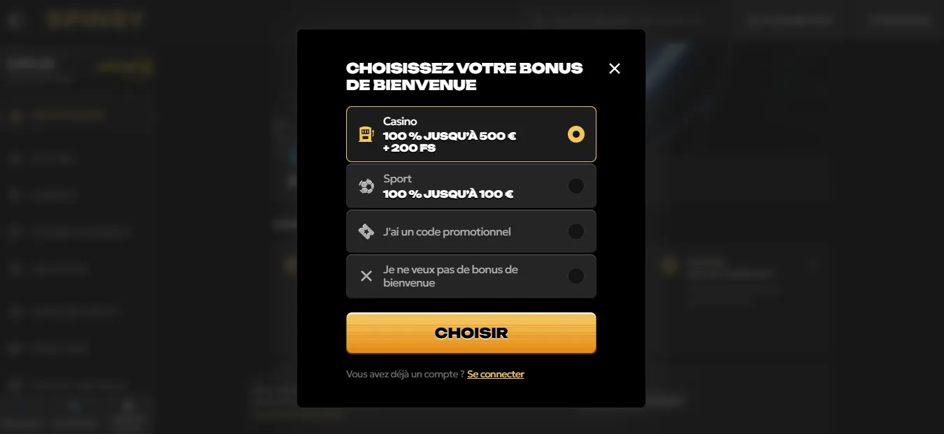 Offres de bienvenue pour nouveaux joueurs sur Spinsy online Casino