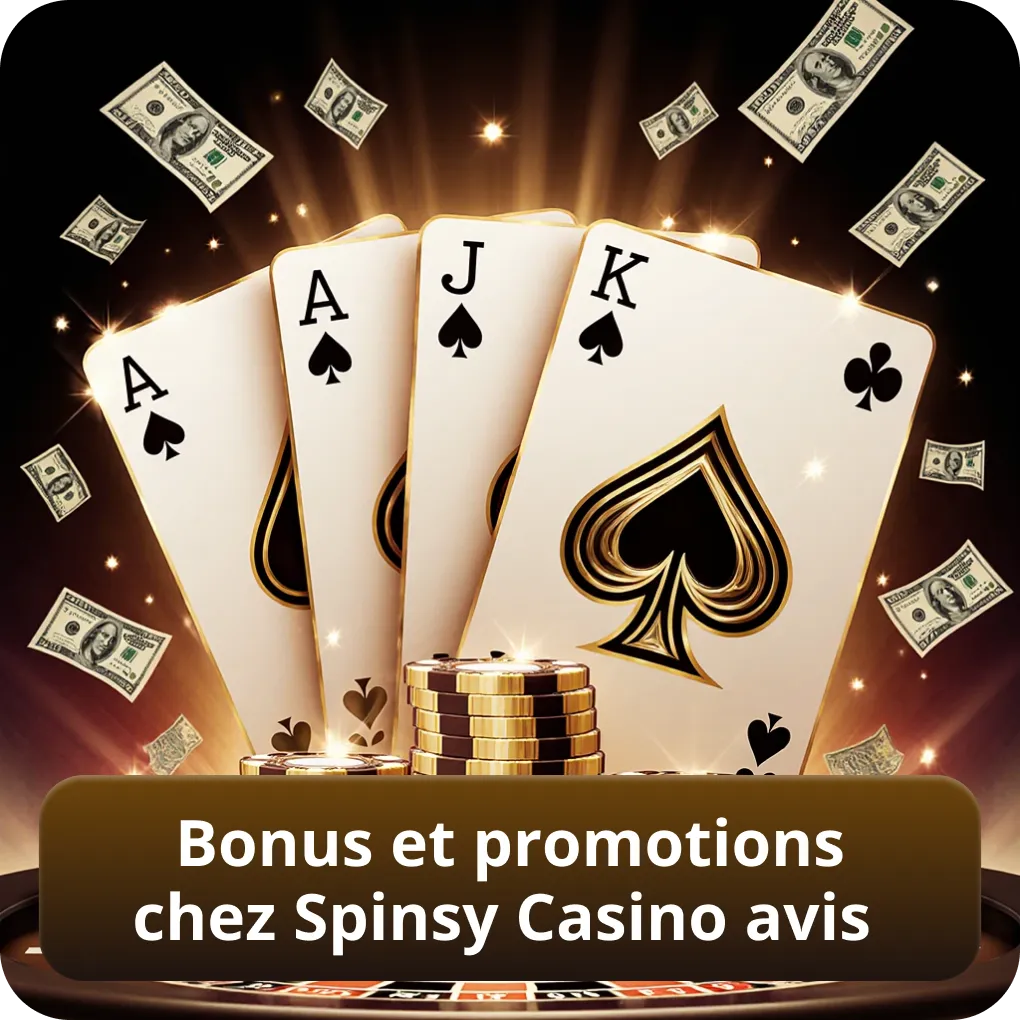 Bonus et promotions chez Spinsy Casino avis